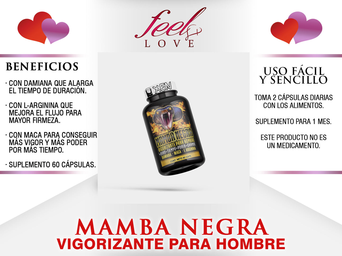 Mamba Negra Vigorizante para Hombre 60caps