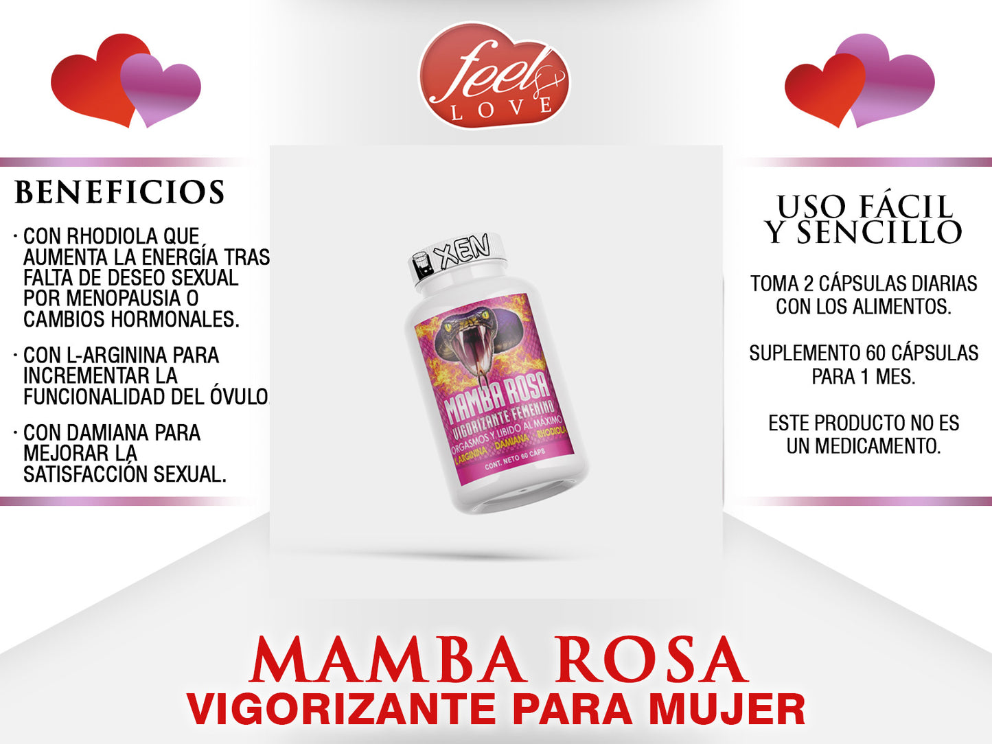 Mamba Rosa Vigorizante Mujer 60caps