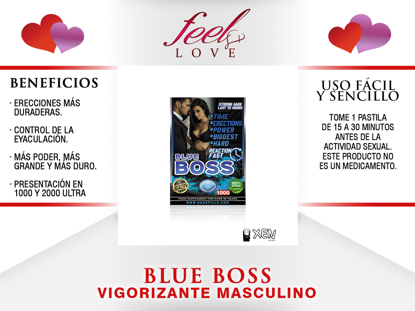 Blue Boss 1000 72 hrs Vigorizante Masculino